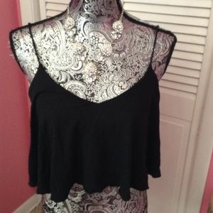 Y2K EXPRESS BLACK FLOWY TOP S NWOT